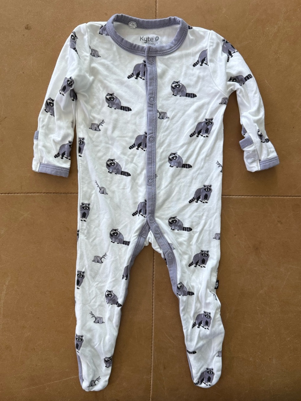 Kyte Baby Viscose Bamboo Raccoon Footie 0-3M